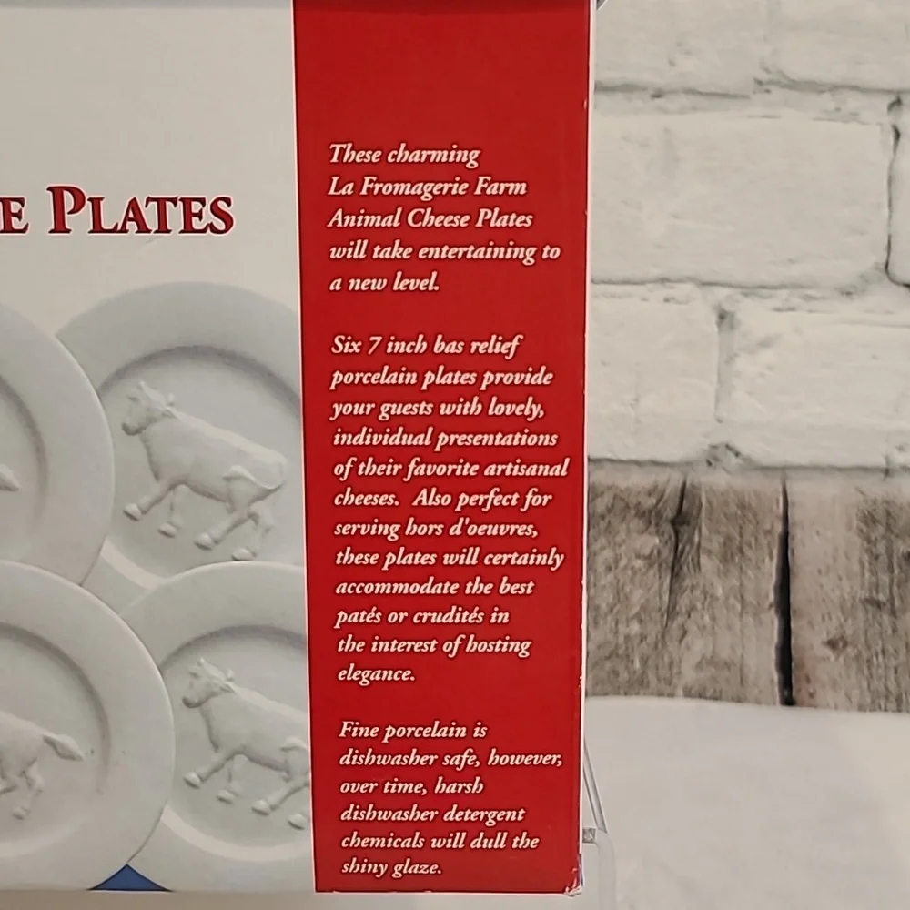 Bonjour La Fromagerie Porcelain Animal Cheese/Appetizer Plates - NIB/NWT